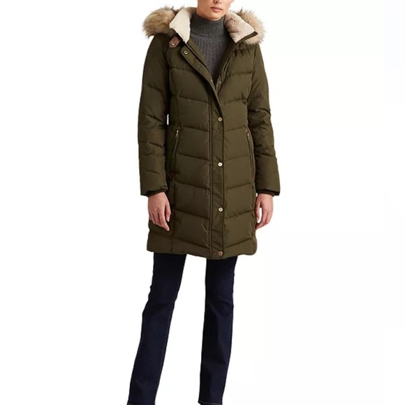 Lauren Ralph Lauren women’s down feather puffer jacket size large (missing hood) - Picture 1 of 11